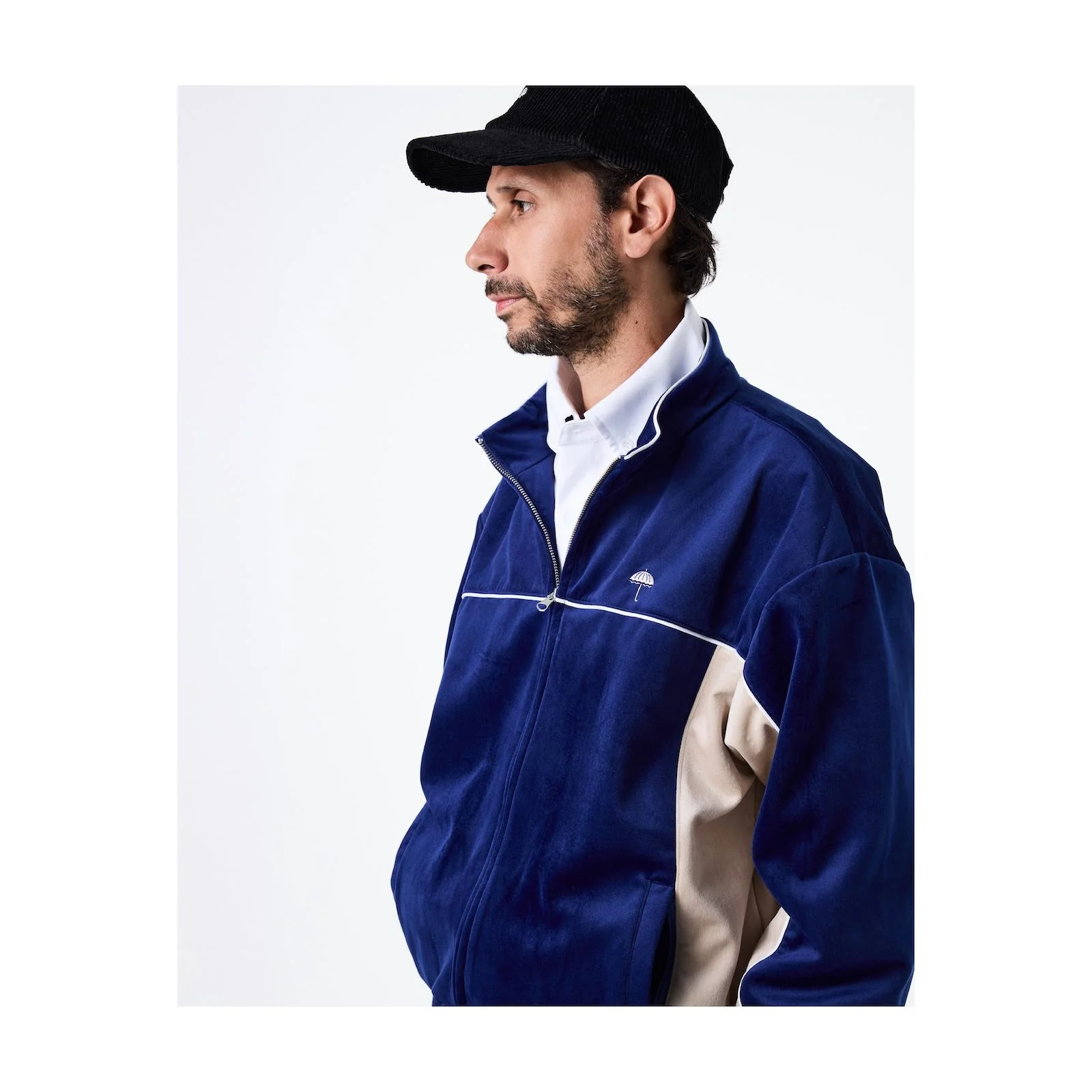 DONNY TRACKSUIT JACKET NAVY/BEIGE - Image 6