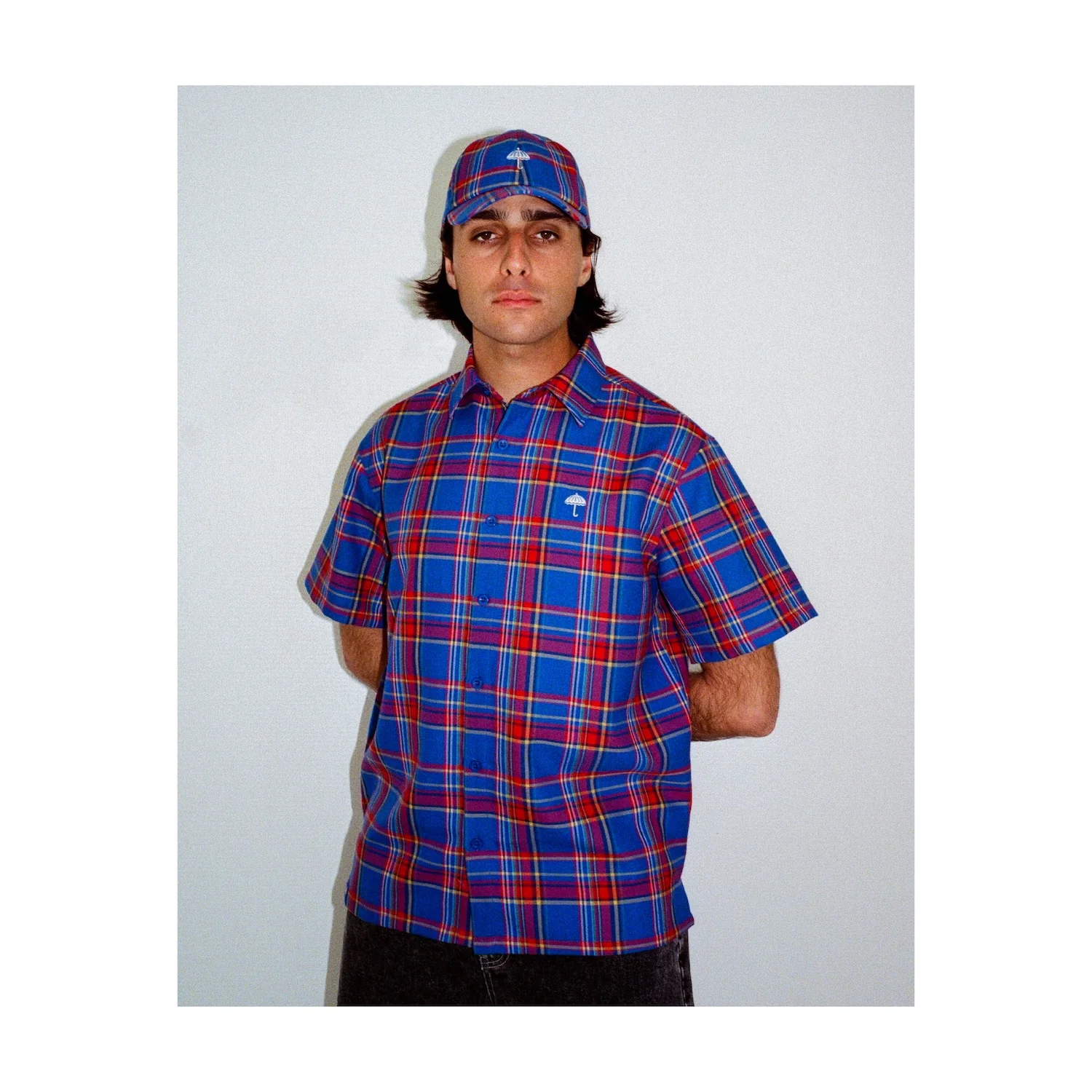 LAURENT CAP CHECKED BLUE - Image 4